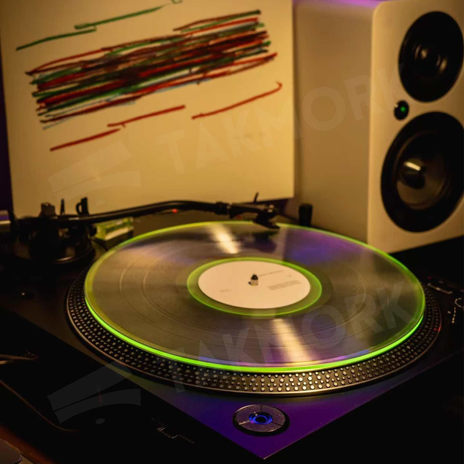 takmork acrylic turntable mat green