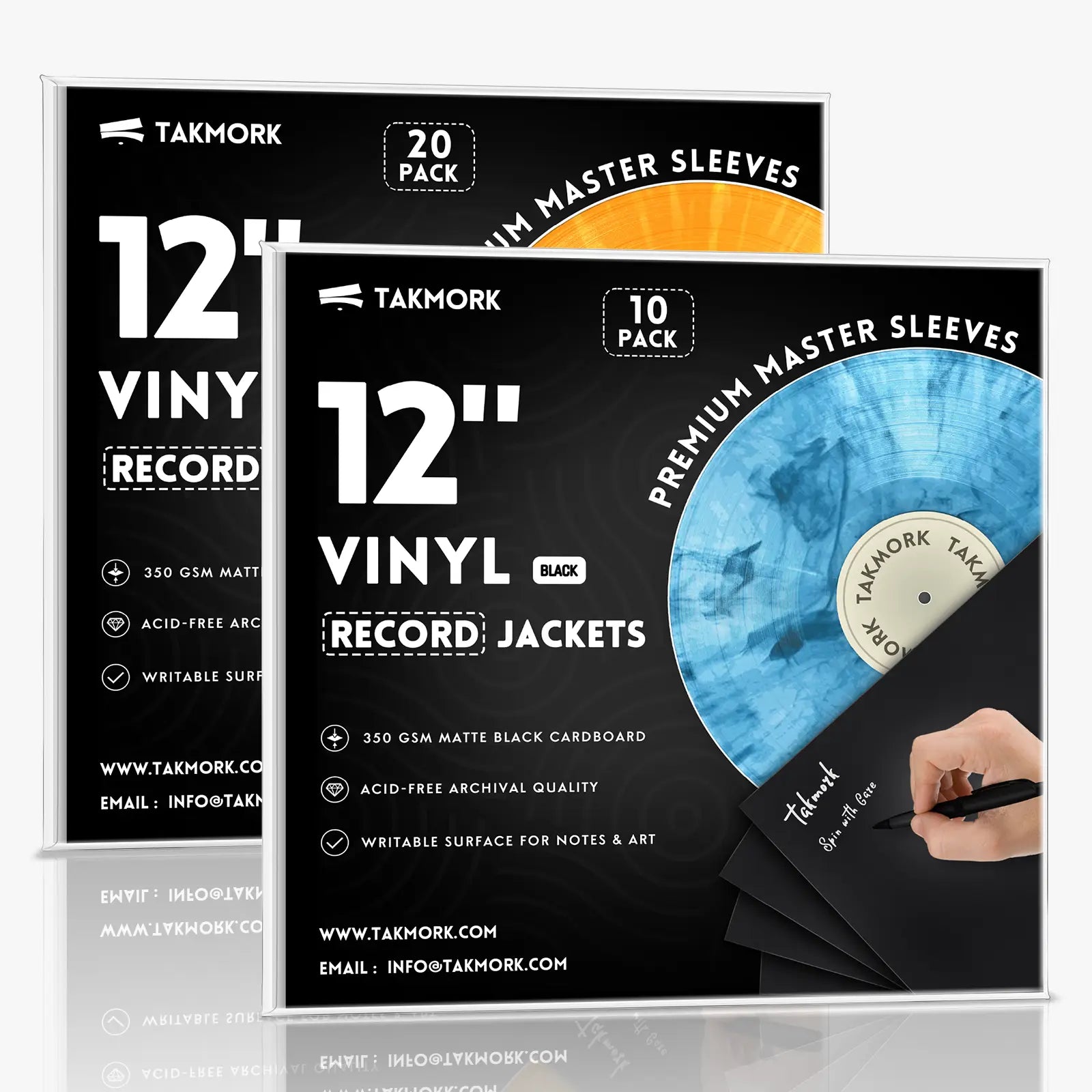 12-Inch Black Blank Album Jackets – 350gsm Vinyl Record Covers
