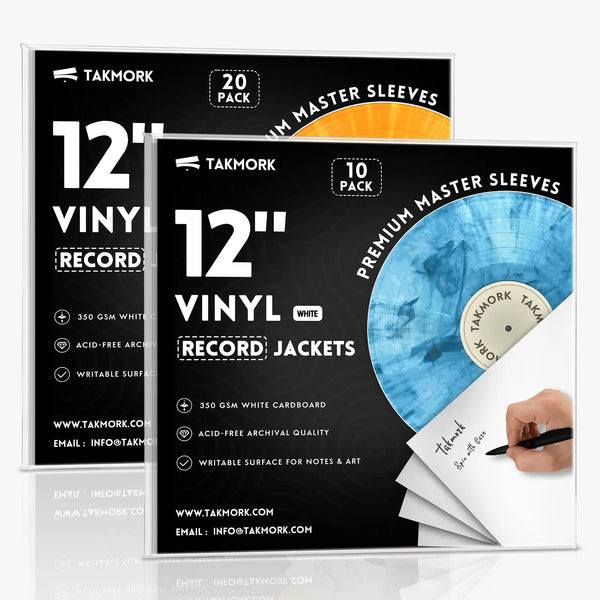 12-Inch White Blank Album Jackets – 350gsm Vinyl Record Covers