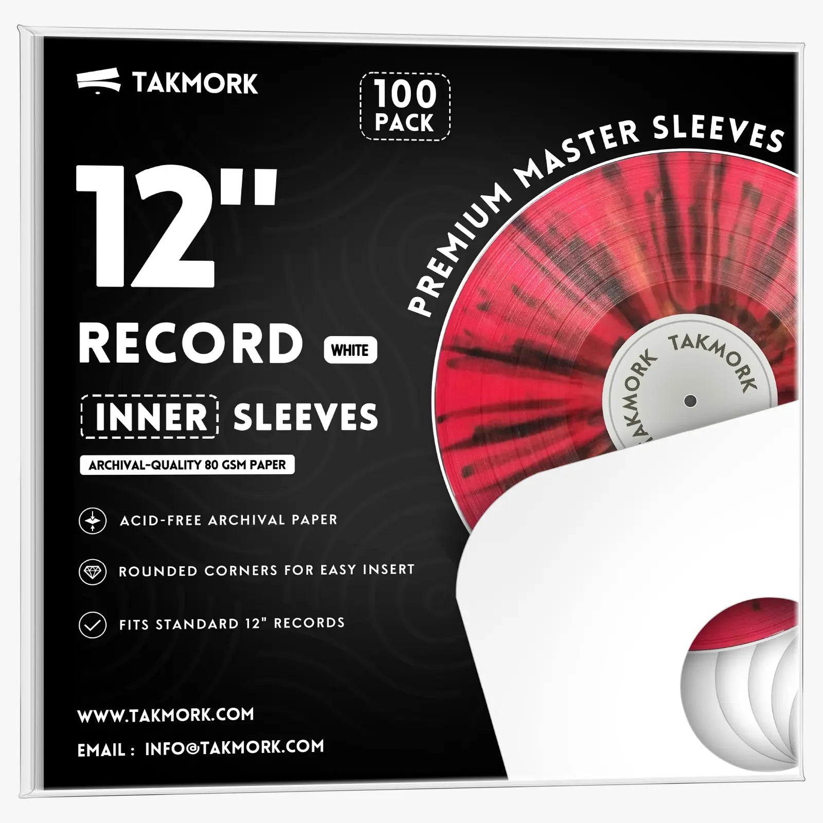 12-Inch Paper Record Inner Sleeves (White)
