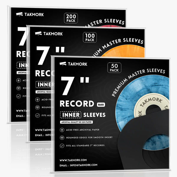 7-Inch Paper Record Inner Sleeves (Black)