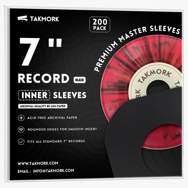 7-Inch Paper Record Inner Sleeves (Black)