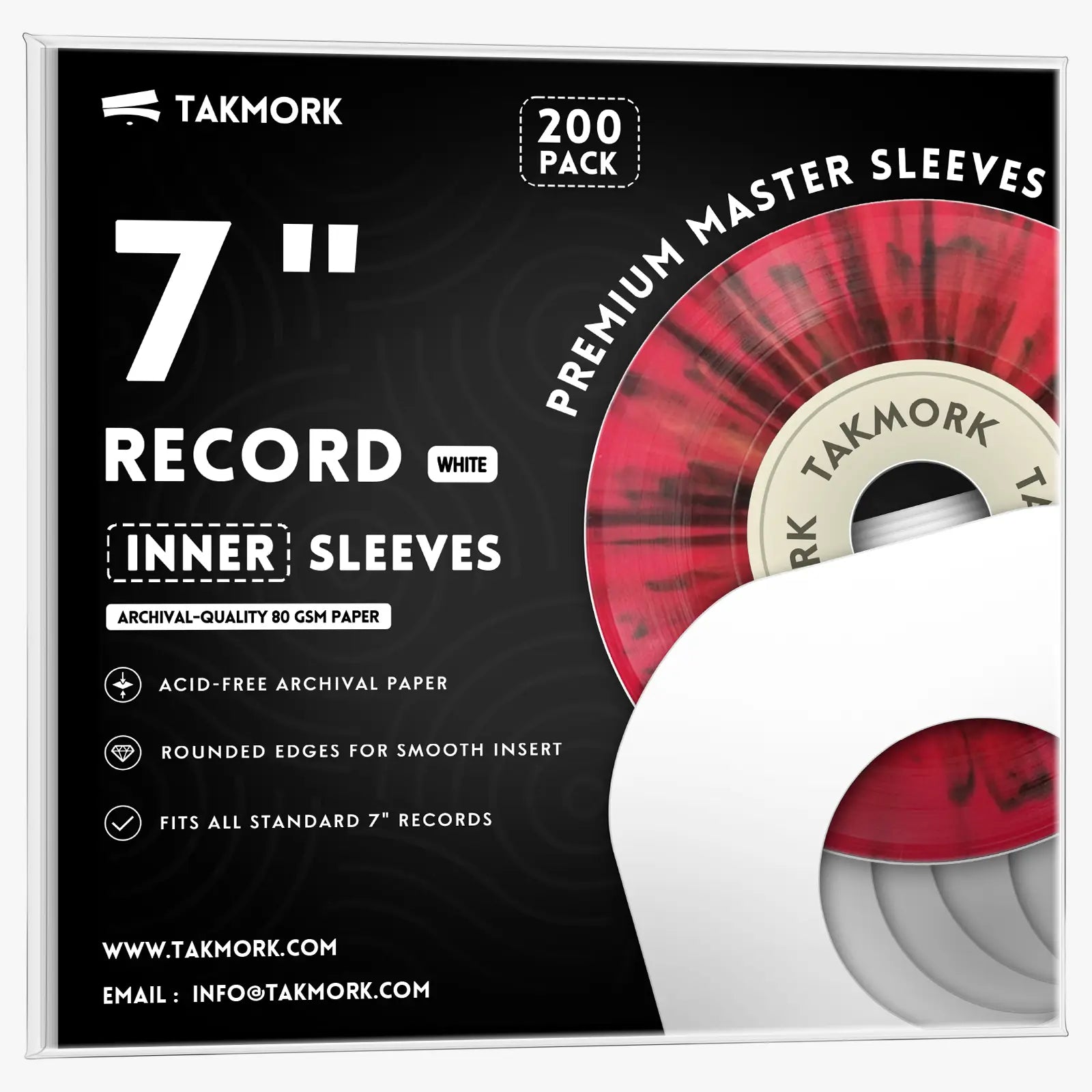 7-Inch Paper Record Inner Sleeves (White)