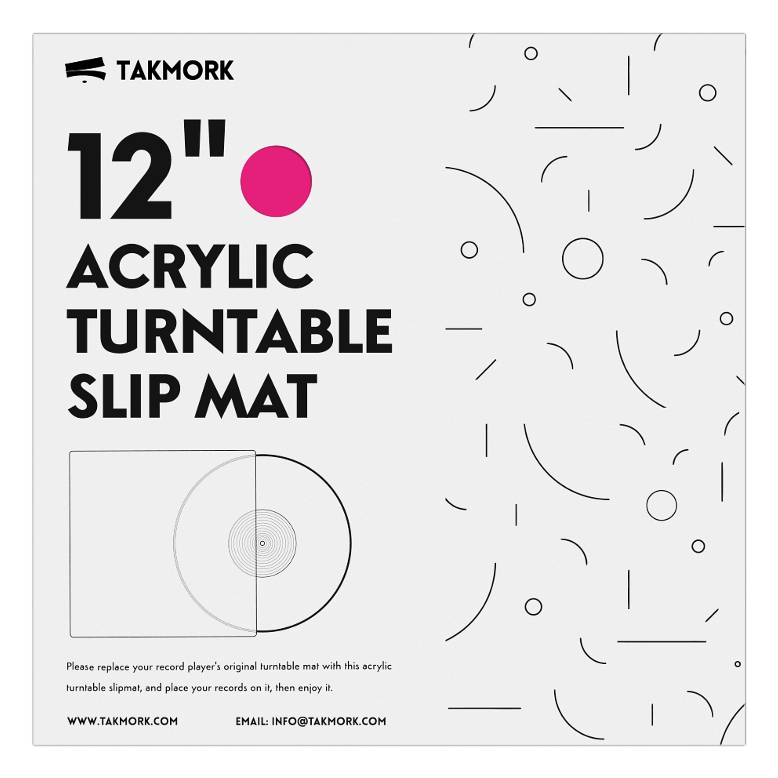 Acrylic Platter Mat for Turntables (Pink)