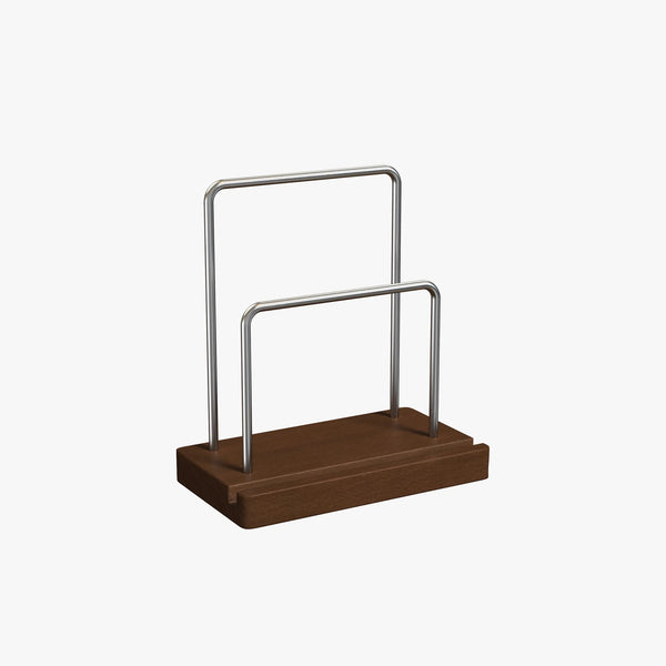 Premium Walnut Wood & Steel Vinyl Record Holder (Display & Storage)