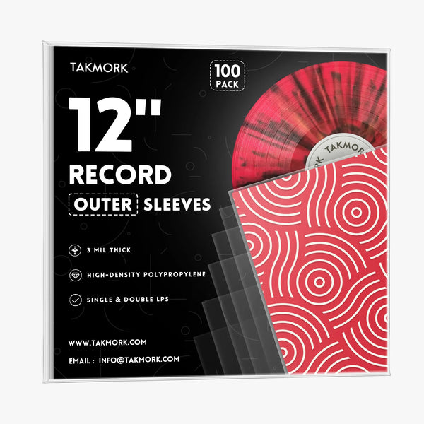 TAKMORK vinyl record outer sleeves 100 pack with 3mil thick