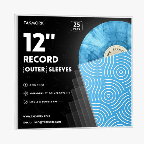 TAKMORK vinyl record outer sleeves 25pack with 3mil thick