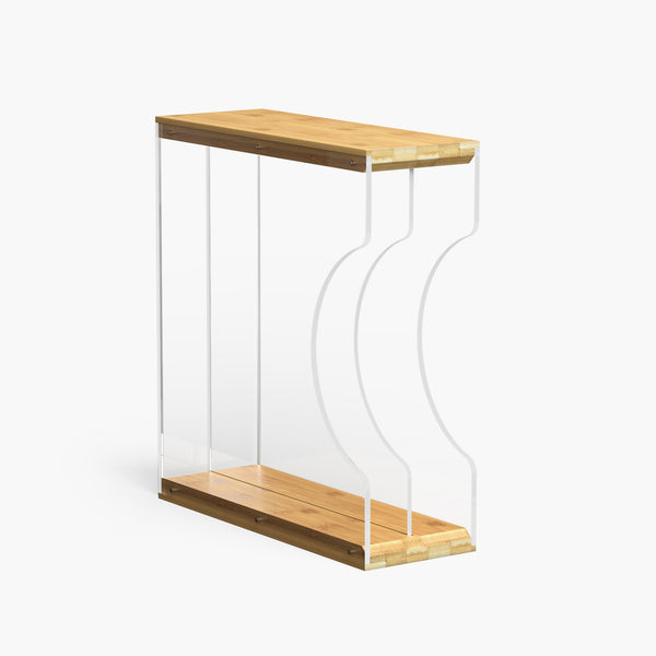 Premium Solid Bamboo & Acrylic Vinyl Record Holder (For 12-Inch LPs)