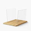 Premium Bamboo & Acrylic Vinyl Record Holder (Holds 45 LPs)