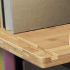 TAKMORK Record Storage Holder is made of high density transparent acrylic sheet with thick bamboo material，The vinyl records holder measures approximately 11 x 14.57 x 9.84 inches，enough to hold about 45 records without worrying about tipping.The simple yet elegant combination of natural wood and clear acrylic ensures it complements various home decoration styles. 