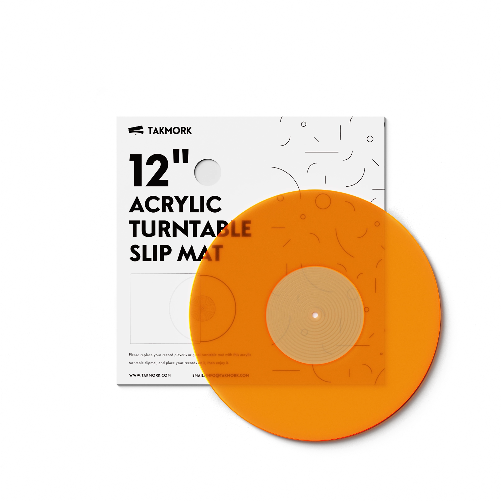 Acrylic Platter Mat for Turntables (Orange)