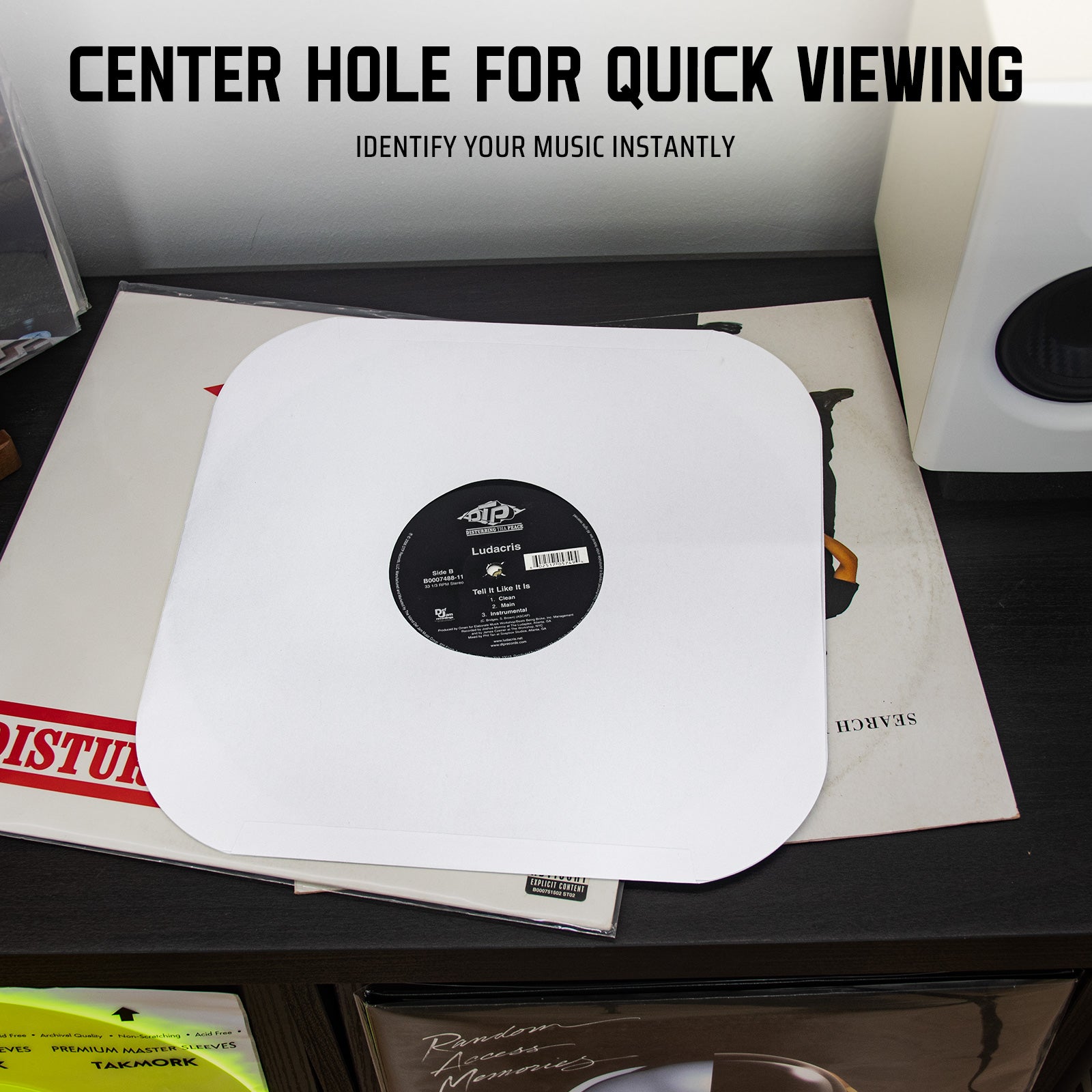 12-Inch Paper Record Inner Sleeves (White)