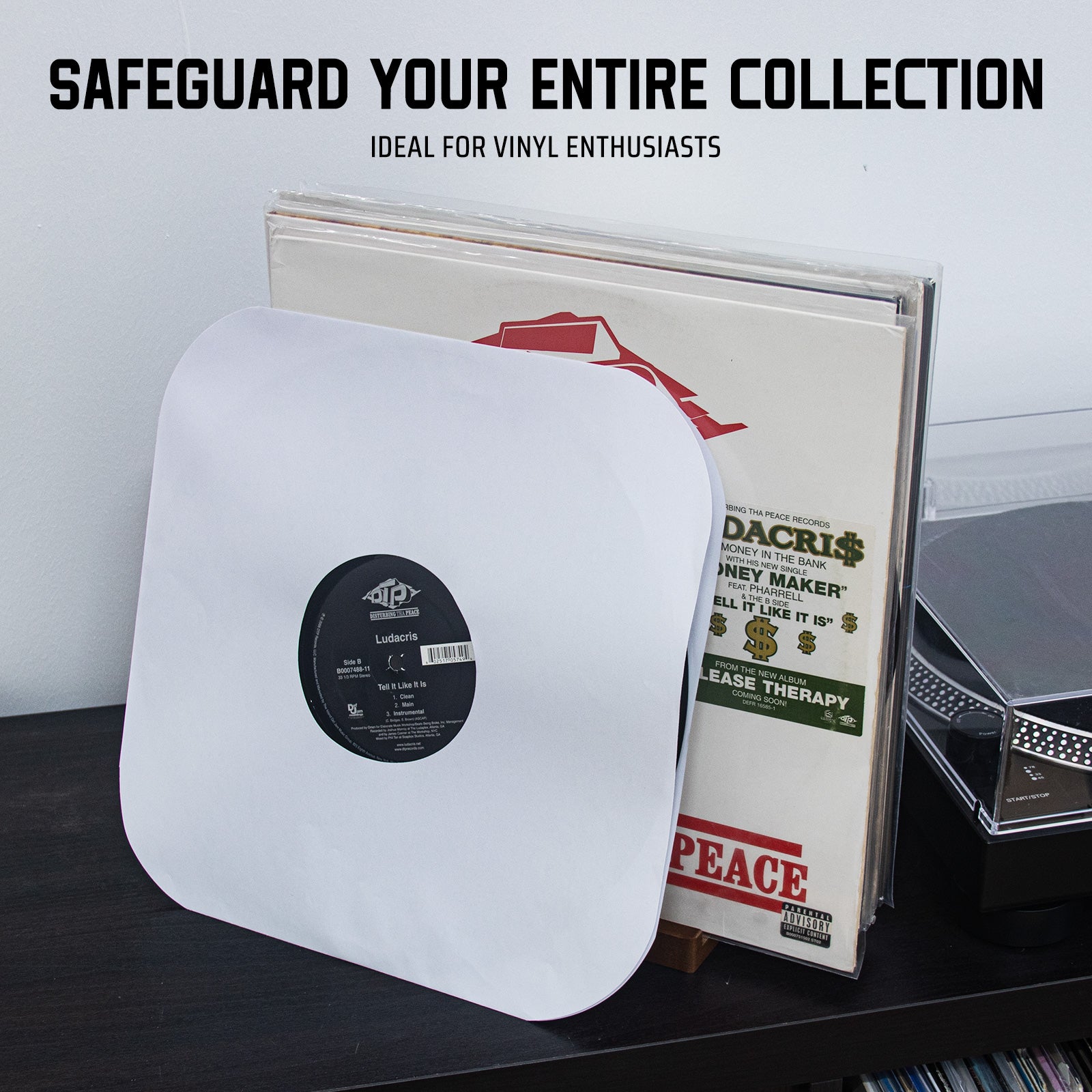 12-Inch Paper Record Inner Sleeves (White)