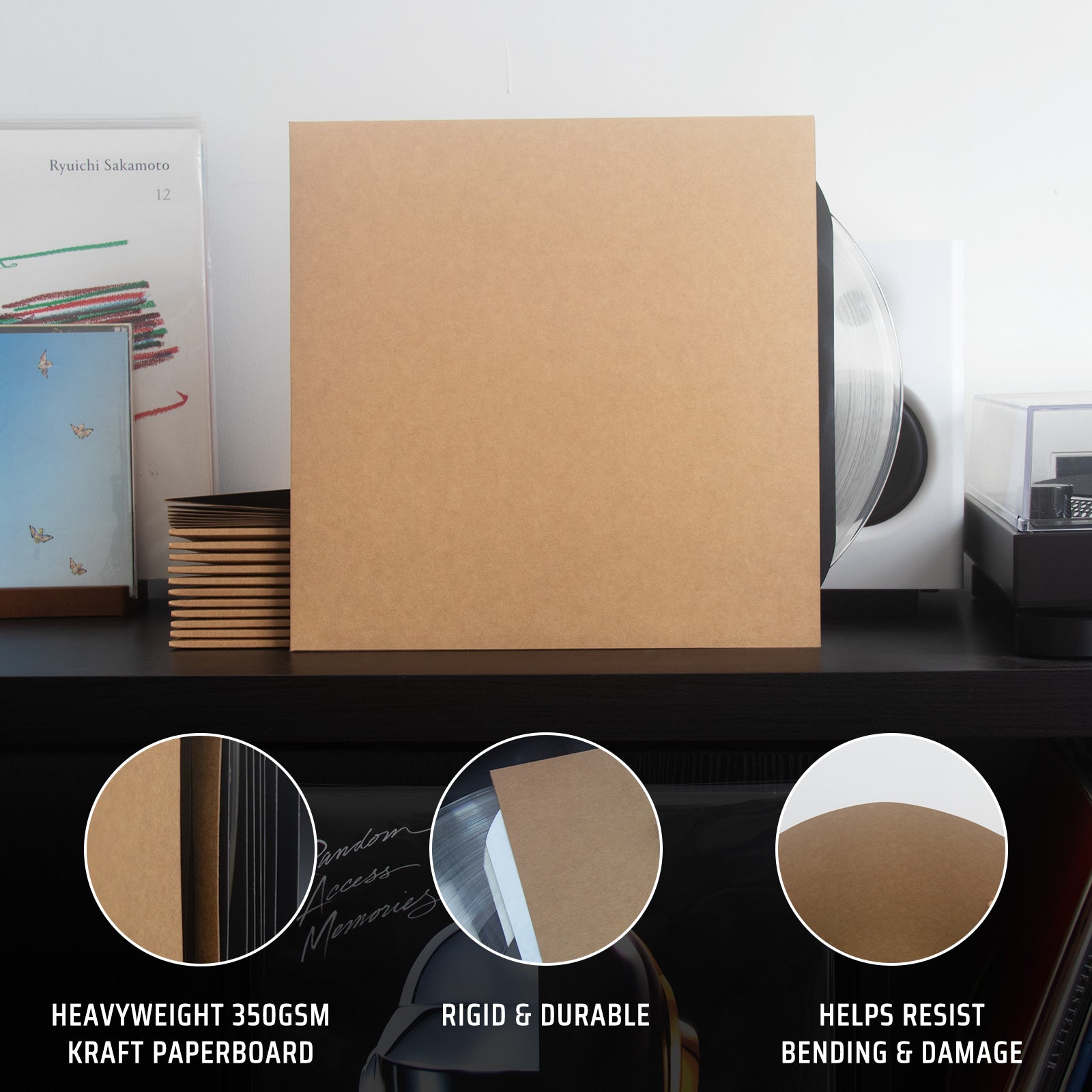 Pochettes intérieures pour disques vinyles de 12 pouces