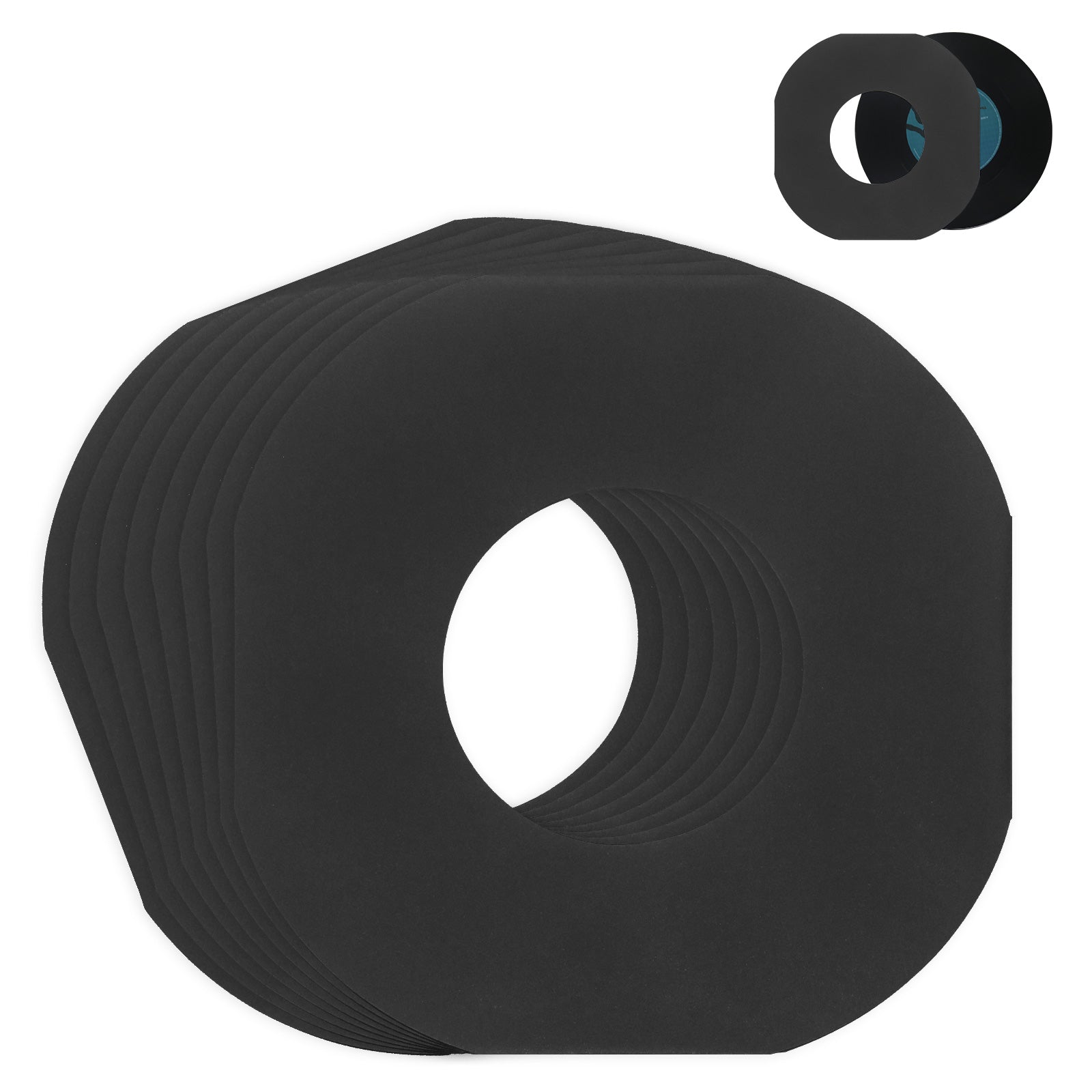 7-Inch Paper Record Inner Sleeves (Black)
