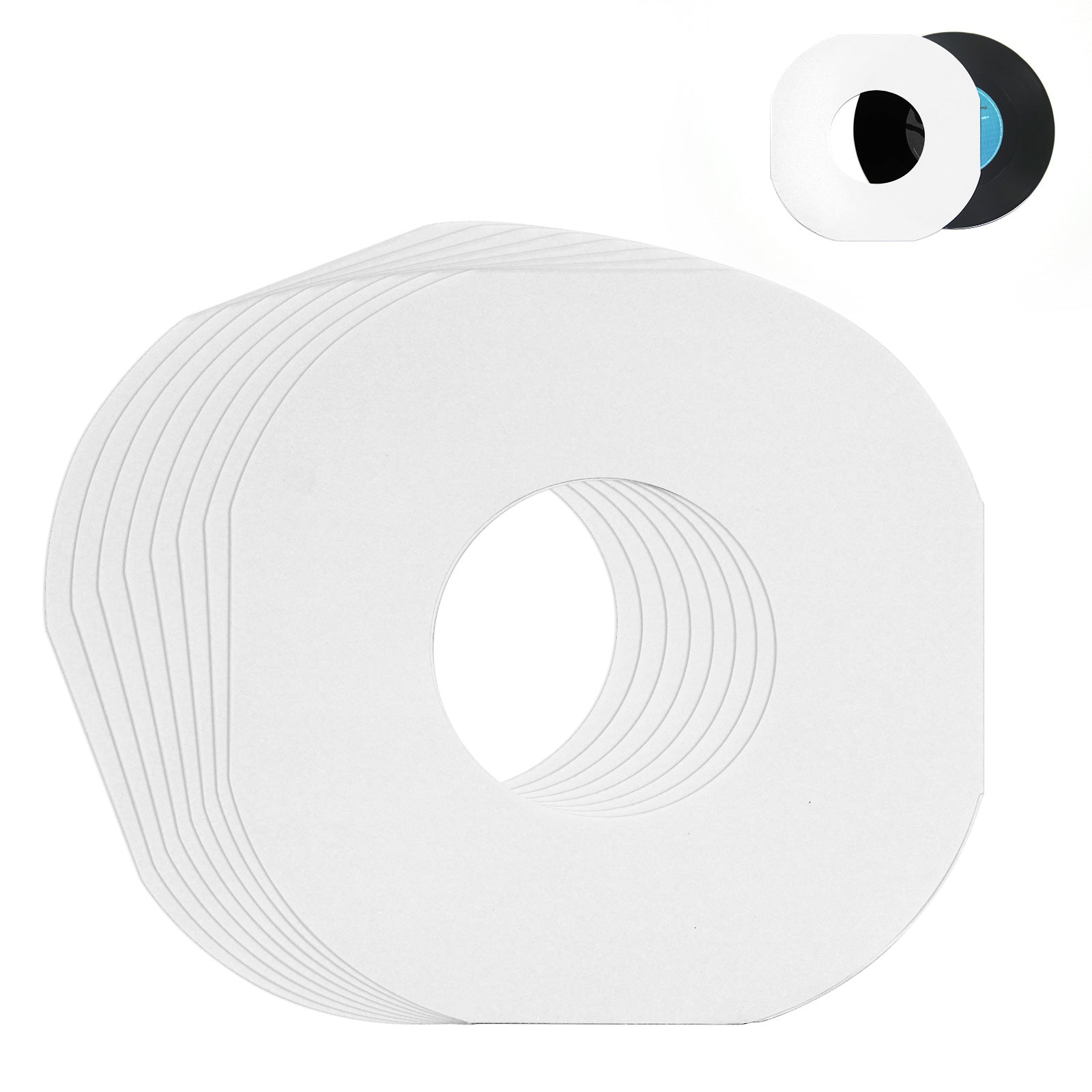 7-Inch Paper Record Inner Sleeves (White)