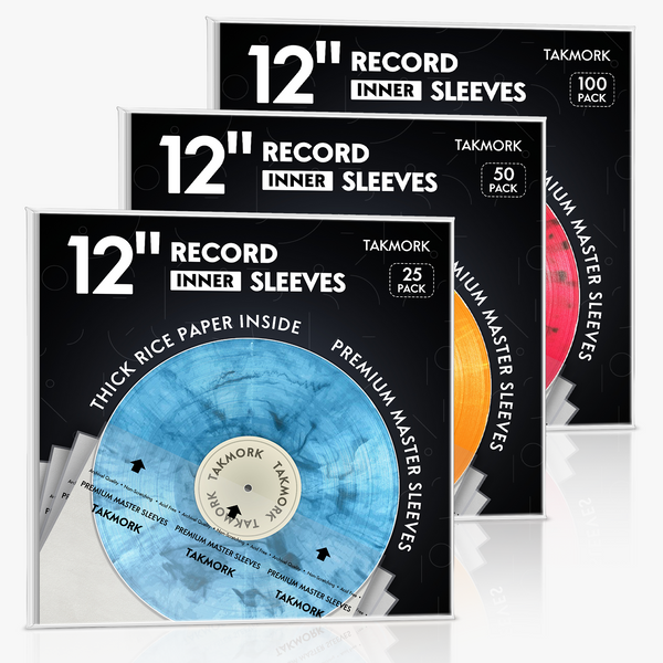 Premium 12" Vinyl Record Inner Sleeves (Anti-Static, 25/50/100 Packs)